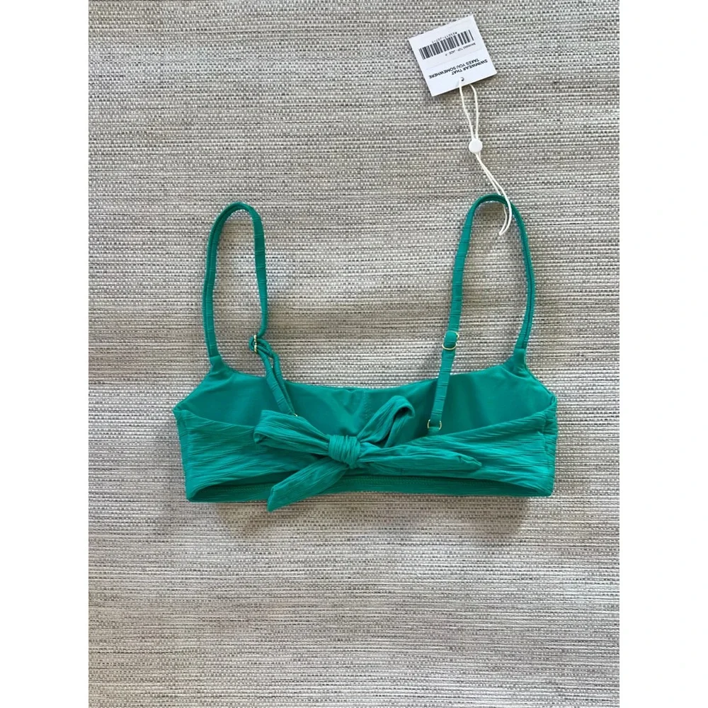 Monday Swimwear Bahamas Top P Jade Green Bikini Top NWT‎ Crinkle Texture
